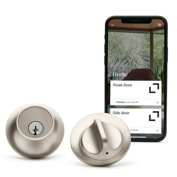 Level Touch HomeKit Compatible or Smartphone Keyless Entry Using Touch a Key Card Satin Nickel Bluetooth Enabled
